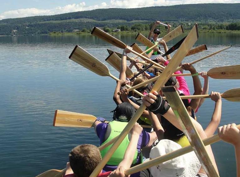 Group of people on a dragon boat