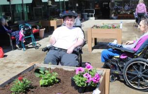 Jeffery Menton participated in the adaptive clothing program at Jubilee Lodge. 